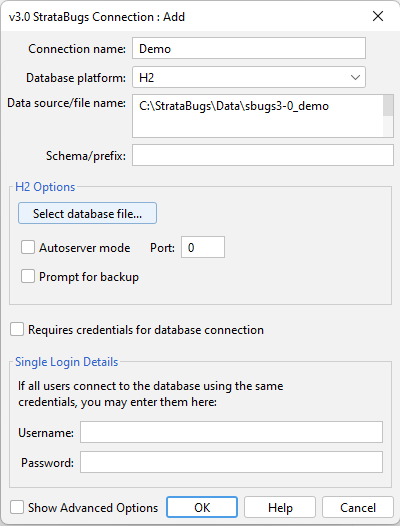demo connection params