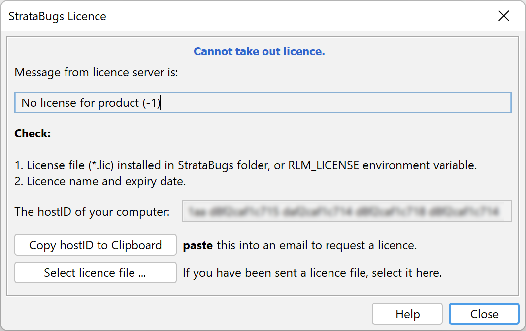license error